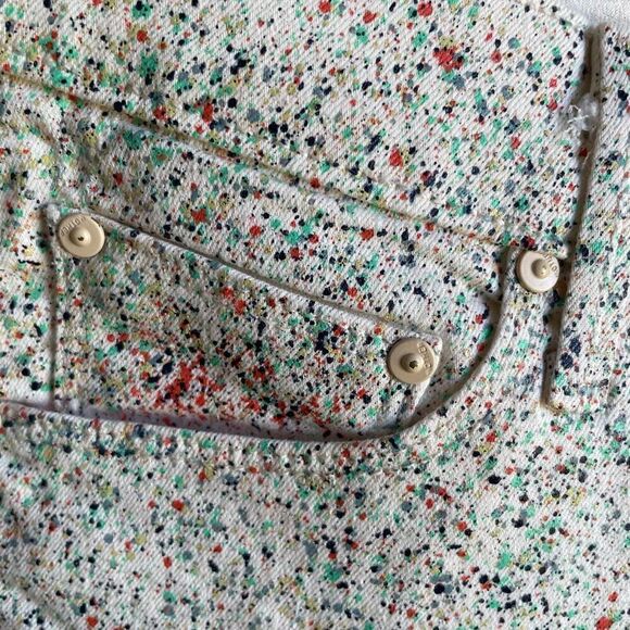 Mother Denim Womens The Vamp Painters Pant Splatter Jeans 26 Ankle Slit Skinny - Picture 11 of 11